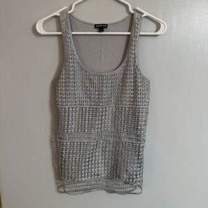 Express Textured Gray Tank Top Size XS